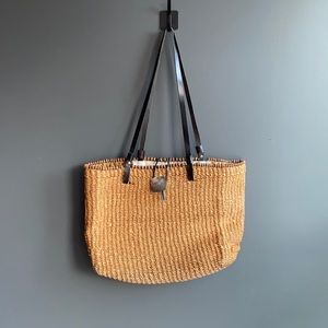 Nine West Woven Wicker Shoulder Purse